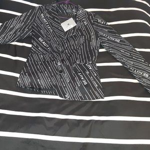 Black Blazer with White Text (beautiful)